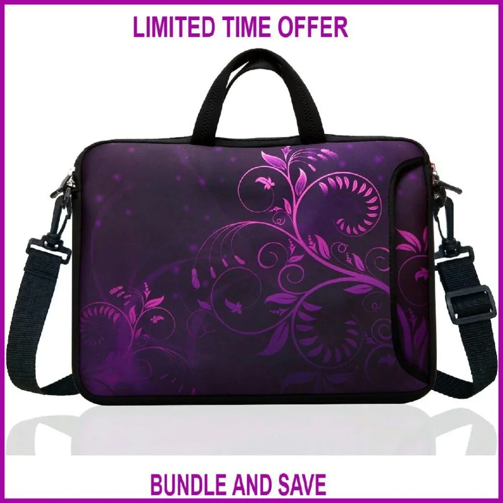 17.3-Inch Neoprene Laptop Messenger Bag with Adjustable Strap & Front Pocket
